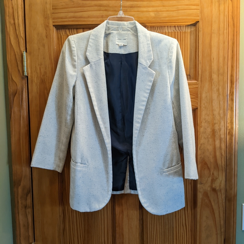 Silence + Noise Speckled White Blazer